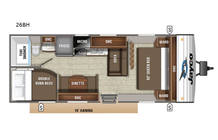 Representative floor plan provided by a trusted RVshare partner.