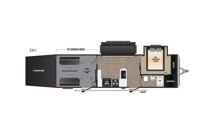 Representative floor plan provided by a trusted RVshare partner.