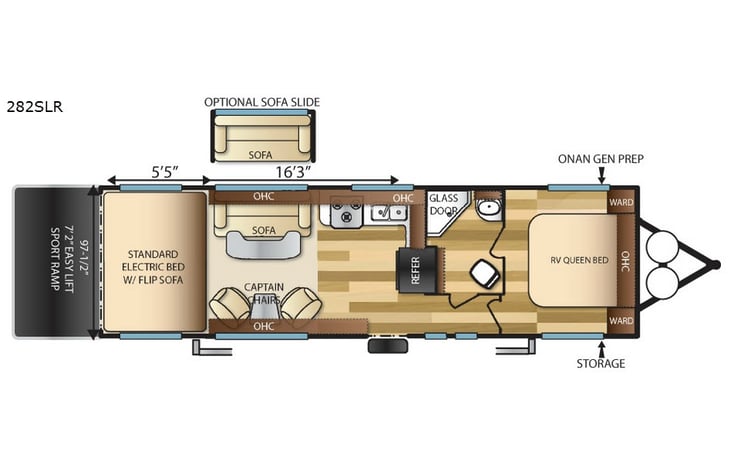 Representative floor plan provided by a trusted RVshare partner.