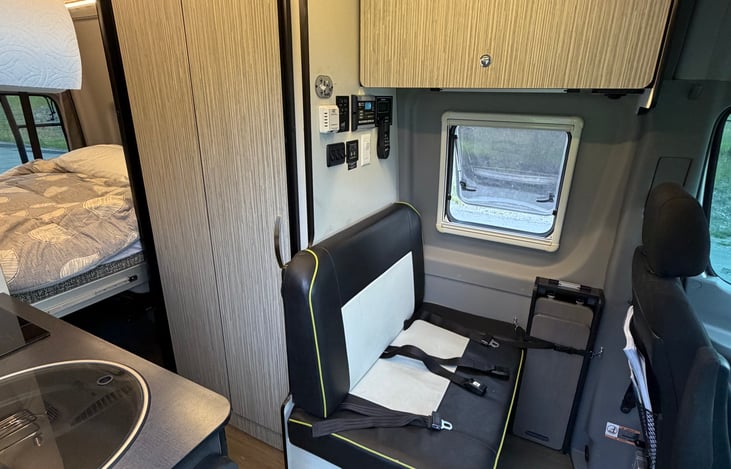 bench seat with seatbelts for two passengers