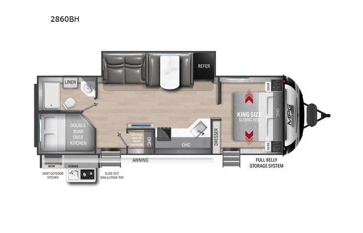 Representative floor plan provided by a trusted RVshare partner.