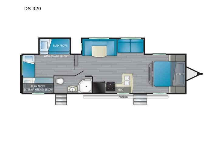 Representative floor plan provided by a trusted RVshare partner.