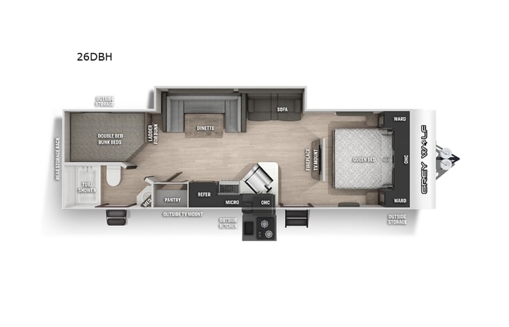 Representative floor plan provided by a trusted RVshare partner.