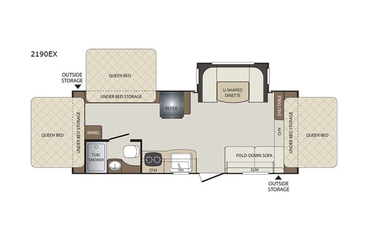 Representative floor plan provided by a trusted RVshare partner.