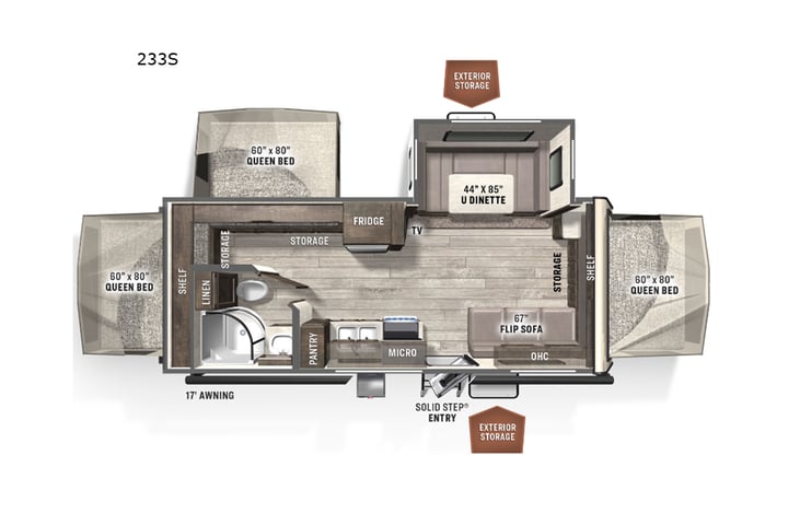 Representative floor plan provided by a trusted RVshare partner.