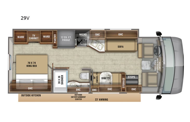 Representative floor plan provided by a trusted RVshare partner.