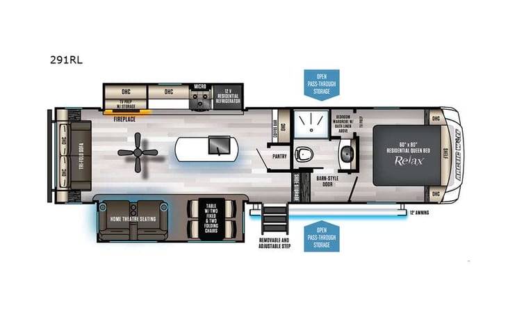 Representative floor plan provided by a trusted RVshare partner.