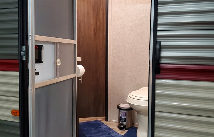 Rear door into the bathroom