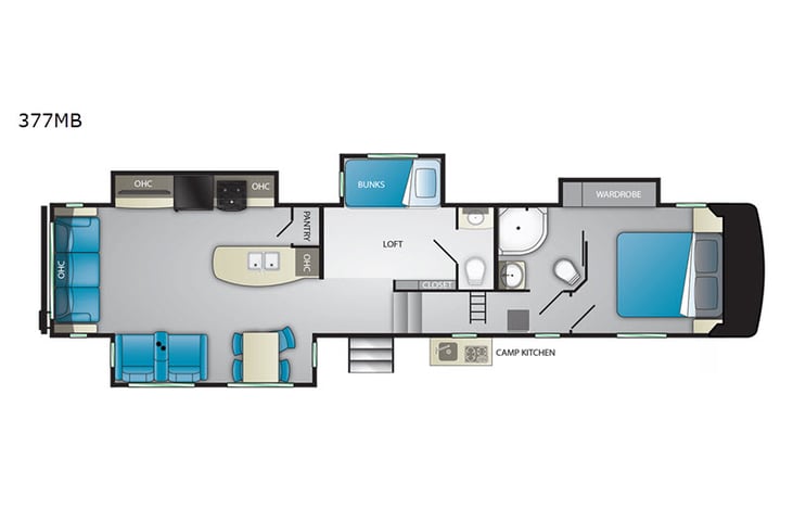 Representative floor plan provided by a trusted RVshare partner.