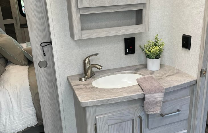 Plenty of cabinet space. Towels, extra blankets and sheets provided.