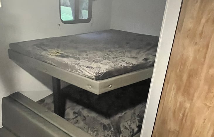 Double bunks sleep up to 4 people. These are great for kids! Each bunk has its own overhead light.