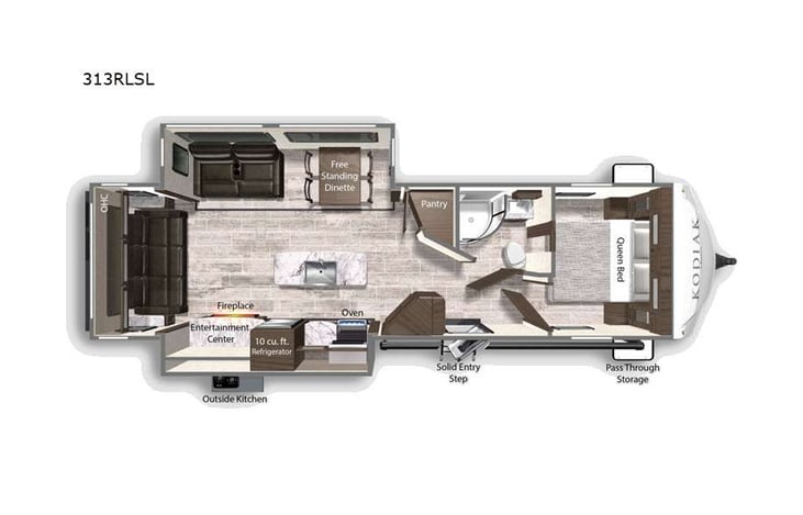 Representative floor plan provided by a trusted RVshare partner.