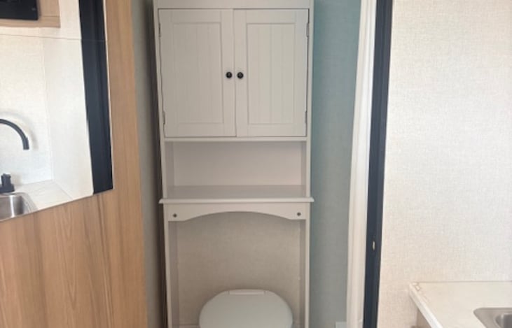 Bathroom Storage-we will provide the rv toilet paper.