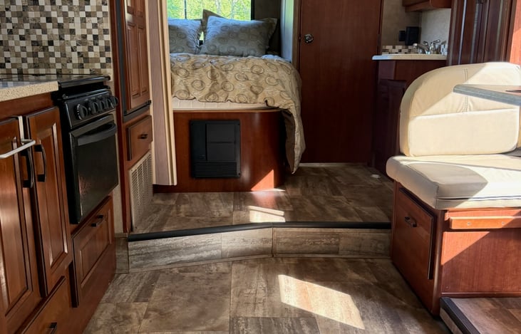 Bedroom from the front of the RV