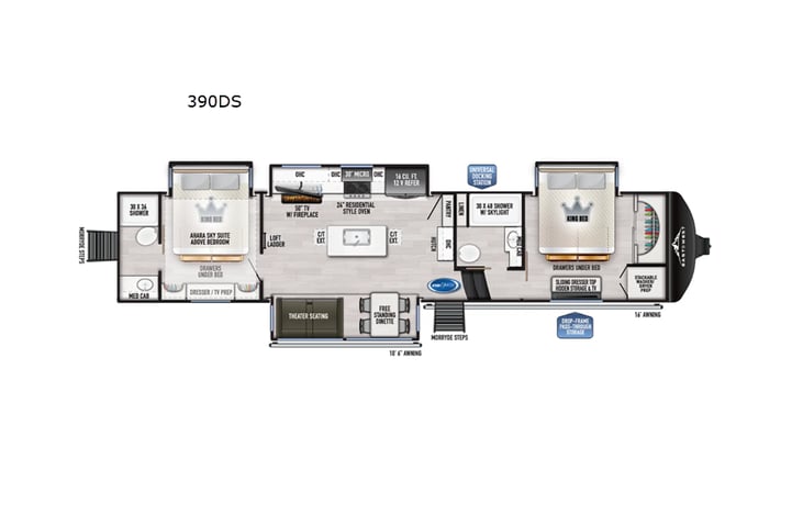 Representative floor plan provided by a trusted RVshare partner.