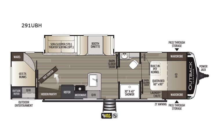 Representative floor plan provided by a trusted RVshare partner.