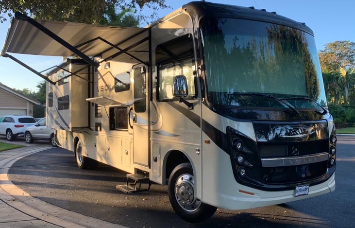 Large awning and outdoor TV!