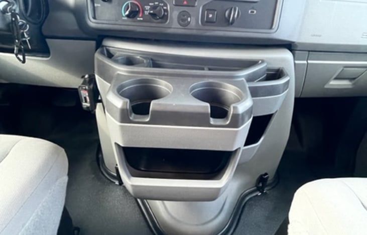 Cup holders and plenty of storage for the driver and a companion.