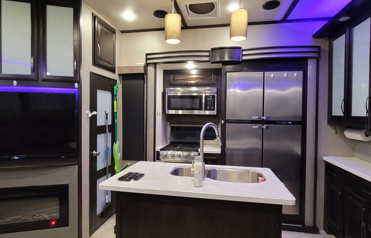 Kitchen with residential refridgerator