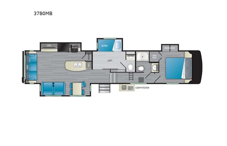 Representative floor plan provided by a trusted RVshare partner.