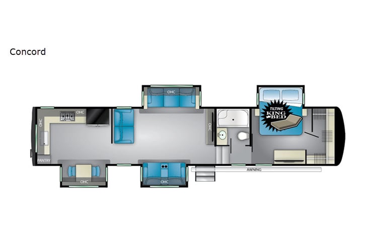 Representative floor plan provided by a trusted RVshare partner.