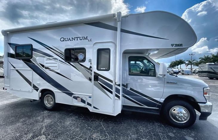 Power awning and plenty of storage available.