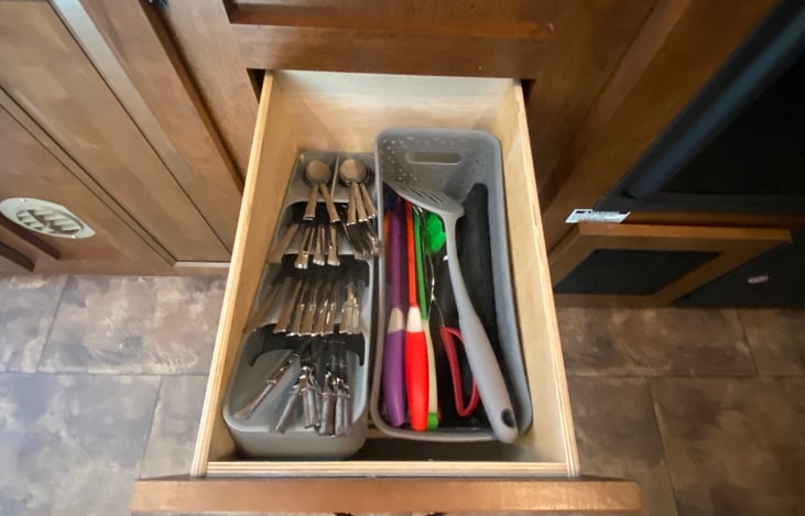 Silverware and cooking utensils.