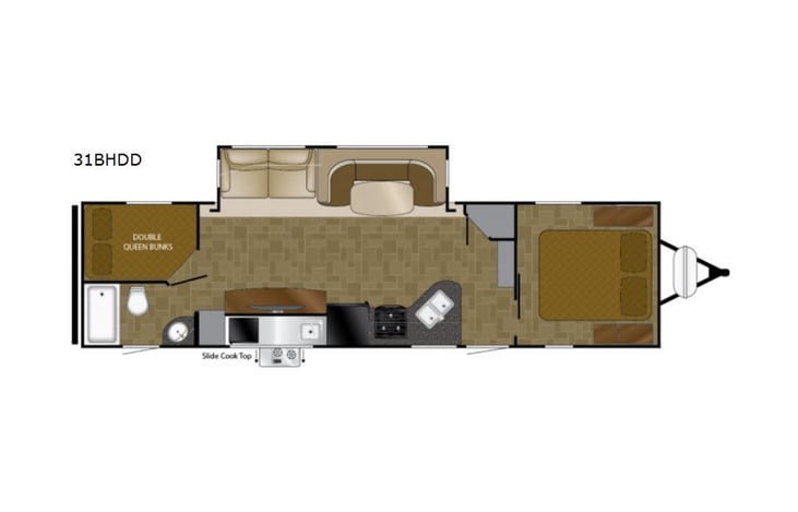 Representative floor plan provided by a trusted RVshare partner.