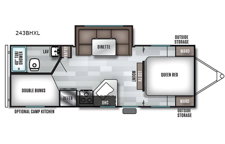 Representative floor plan provided by a trusted RVshare partner.