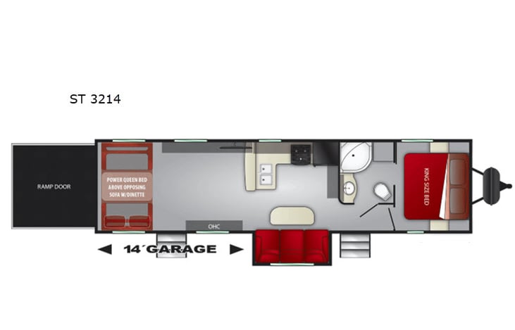 Representative floor plan provided by a trusted RVshare partner.