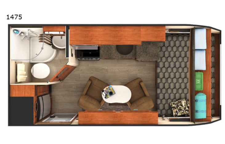 Representative floor plan provided by a trusted RVshare partner.