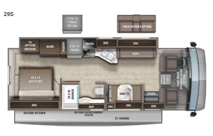 Representative floor plan provided by a trusted RVshare partner.