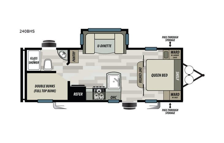 Representative floor plan provided by a trusted RVshare partner.