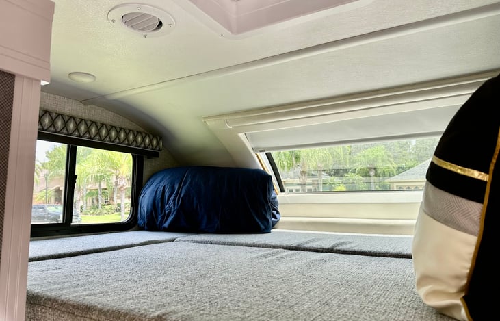 This is the loft bed above the cab.  Big enough for our two 6+ foot teen boys!