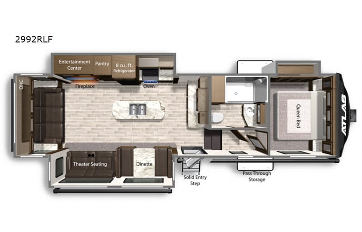 Representative floor plan provided by a trusted RVshare partner.