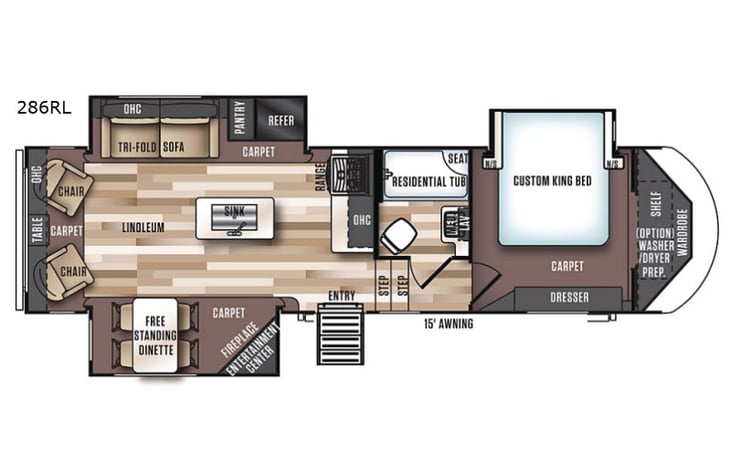 Representative floor plan provided by a trusted RVshare partner.