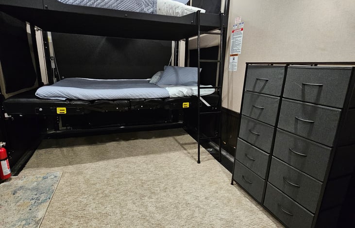 Rear bedroom/garage bunks (Happy jack risers)