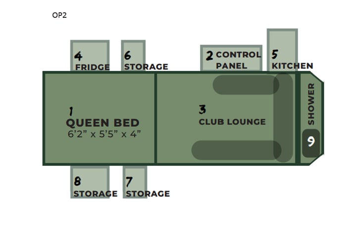 Representative floor plan provided by a trusted RVshare partner.