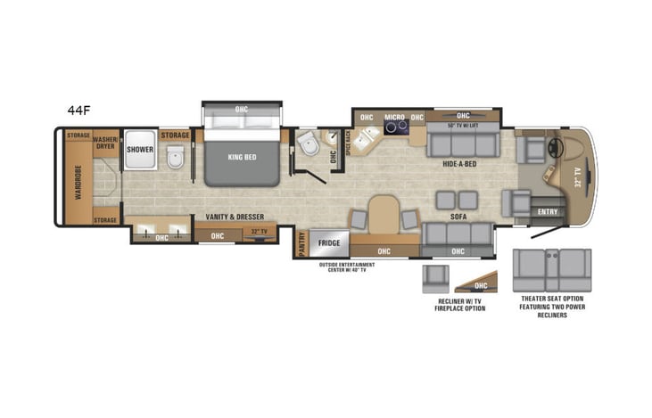 Representative floor plan provided by a trusted RVshare partner.