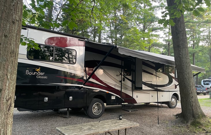 The awning covers an excellent area in which to relax.