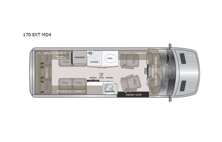 Representative floor plan provided by a trusted RVshare partner.