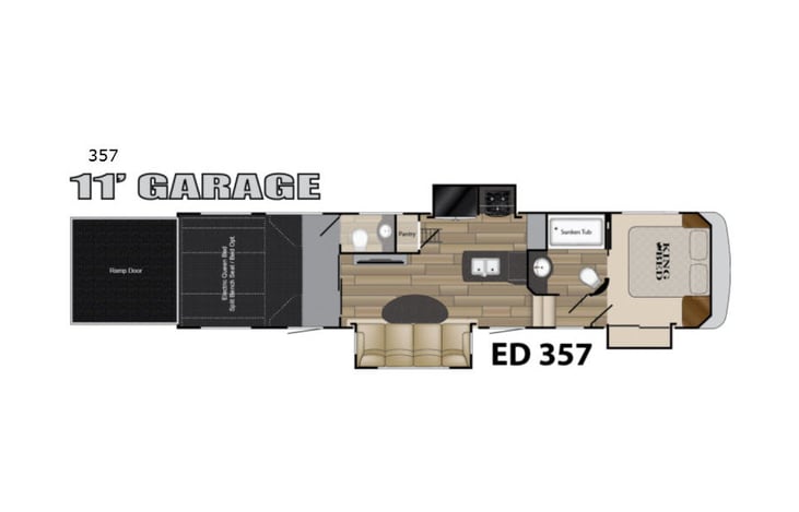 Representative floor plan provided by a trusted RVshare partner.