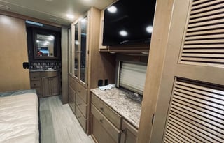 The 2 bathroom RV. No more waiting in line.
