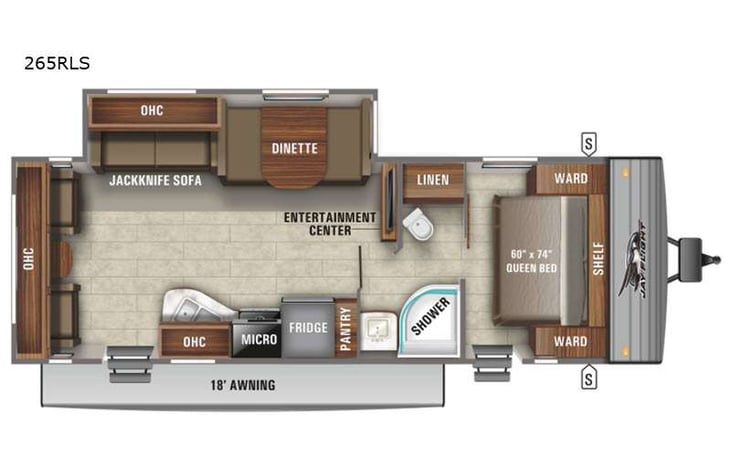 Representative floor plan provided by a trusted RVshare partner.