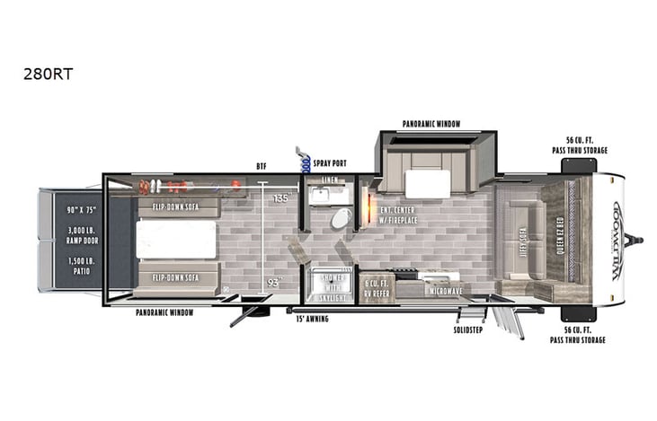 Representative floor plan provided by a trusted RVshare partner.
