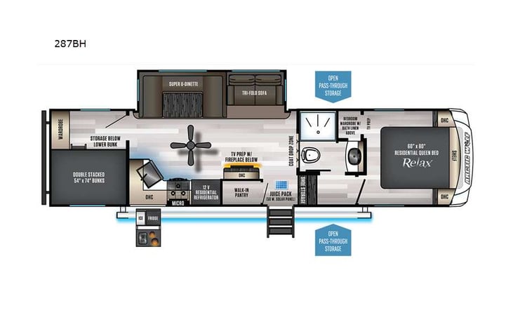 Representative floor plan provided by a trusted RVshare partner.