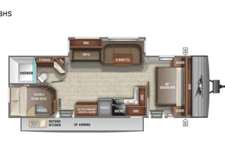 Fully Stocked '21 Bunkhouse w/ Private Queen Entry
