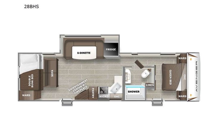 Representative floor plan provided by a trusted RVshare partner.