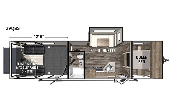 Representative floor plan provided by a trusted RVshare partner.