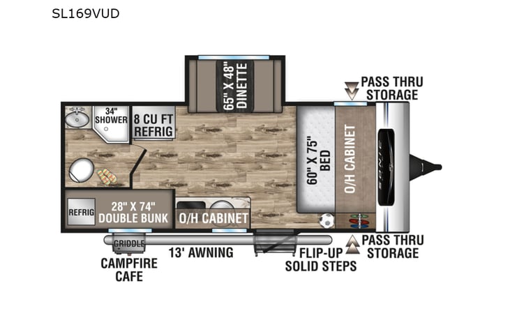 Representative floor plan provided by a trusted RVshare partner.